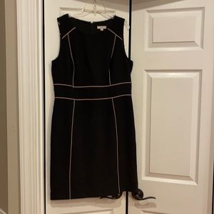 Ann Taylor loft- black dress sleeveless with pink outlines- size 12